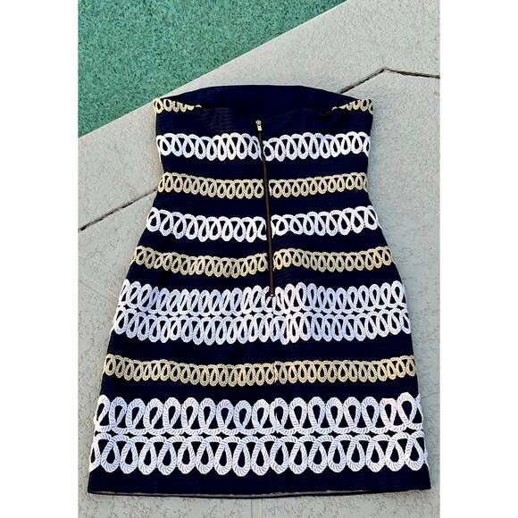 Lilly Pulitzer Cambry Halter Dress Navy Rope Detail Size 2 Nautical - Picture 6 of 7